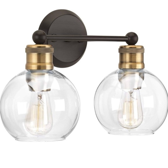 Progress Lighting | NIB Hansford Antique Bronze 2-Light Clear Glass Vanity Light - Picture 4 of 10